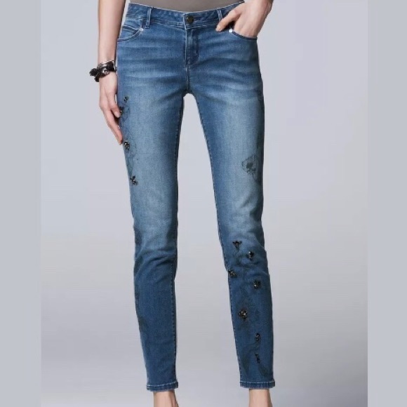 vera wang skinny mid rise